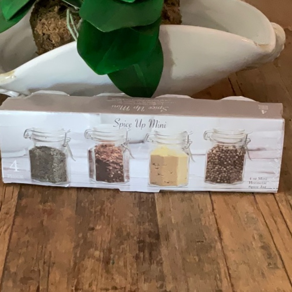 4 Spice Up Mini 4oz Hermetic Spice Jars